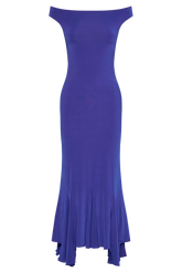 Analina Slinky Handkerchief Midi Dress - Cobalt Blue